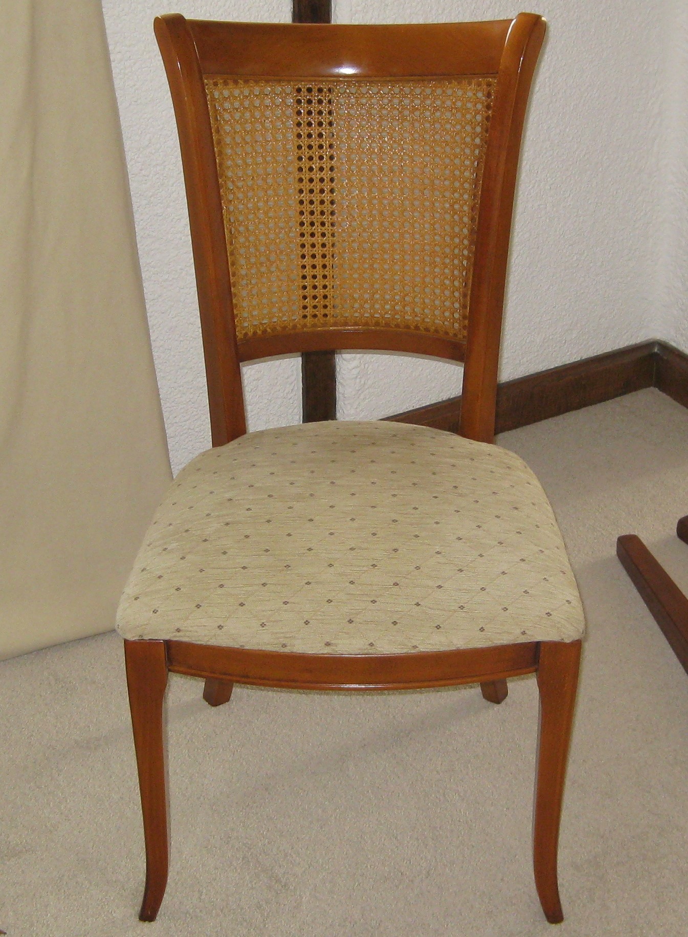 Fine quality reproduction set of six cherry wood dining chairs