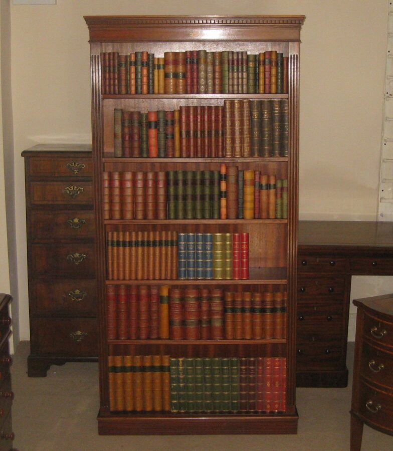 Reproduction mahogany open bookcase Dorking Desks