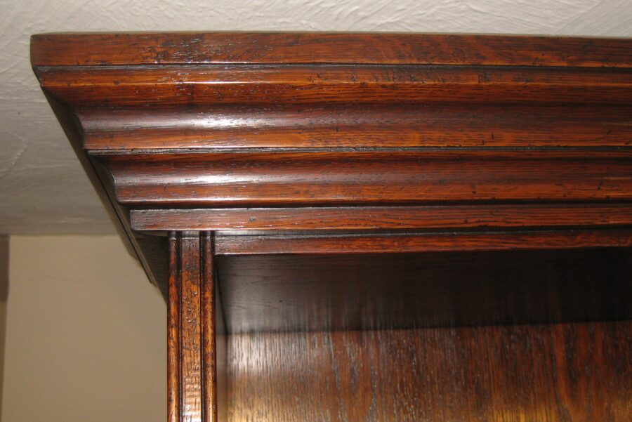 Well made solid oak reproduction bookcase. Dorking Desks